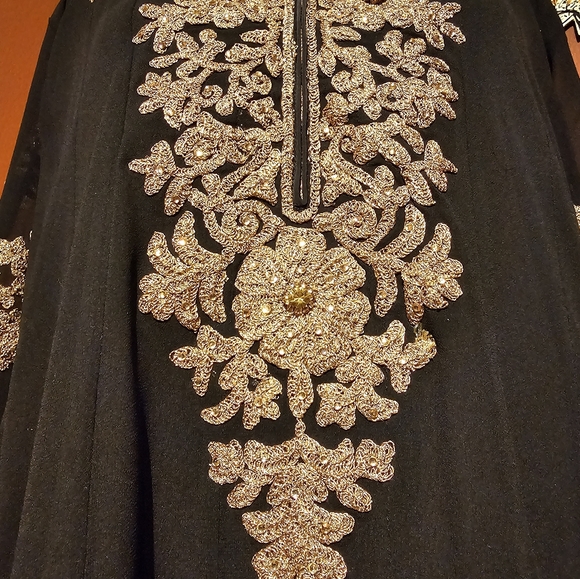 Like New Black Gold Anarkali Suit w/ Chudidaar - Picture 10 of 10